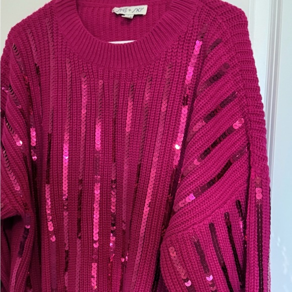VICI Sequin Embellished Pink Oversize Sweater - Picture 4 of 9